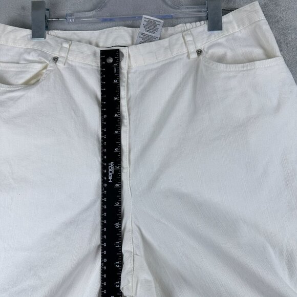 Lark Lane Straight Leg Jeans Womens Size 14 High Rise Stretch White - Picture 8 of 12